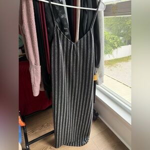 Nordstrom Glittering Black and Silver Maxi Dress